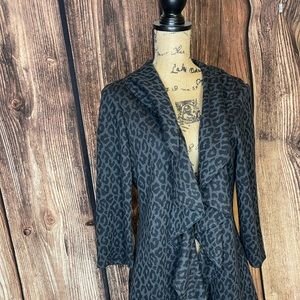 Calvin Klein Ruffled Open Front 3/4 Sleeve